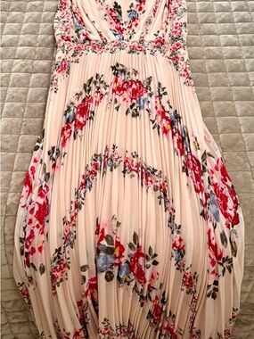 White House Black Market Blush Pink Floral Maxi Skirt